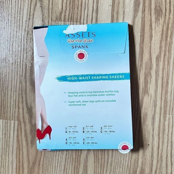 Assets Red Hot Label Spanx High Waist Shaping Sheers. Very Black Size 3 New - Picture 2 of 4